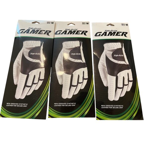 3 TOP FLITE GAMER GOLF GLOVES CADET MEDIUM LEFT HAND FOR RIGHT HANDED GOLFER M - Picture 1 of 4